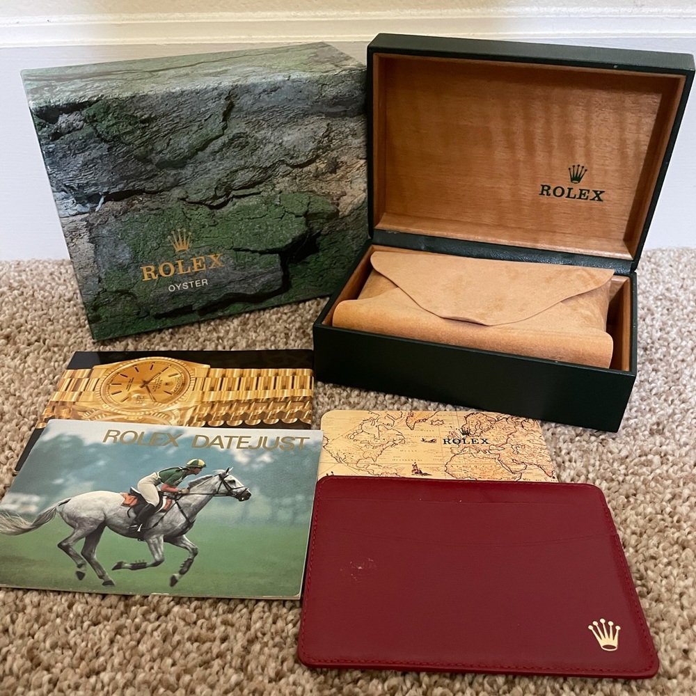 Rolex watch box with books and card holder